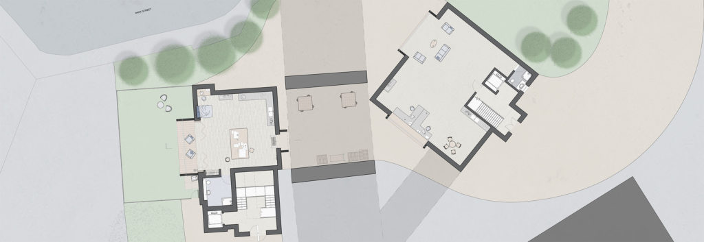 Ground floor plan of art studios under viaduct