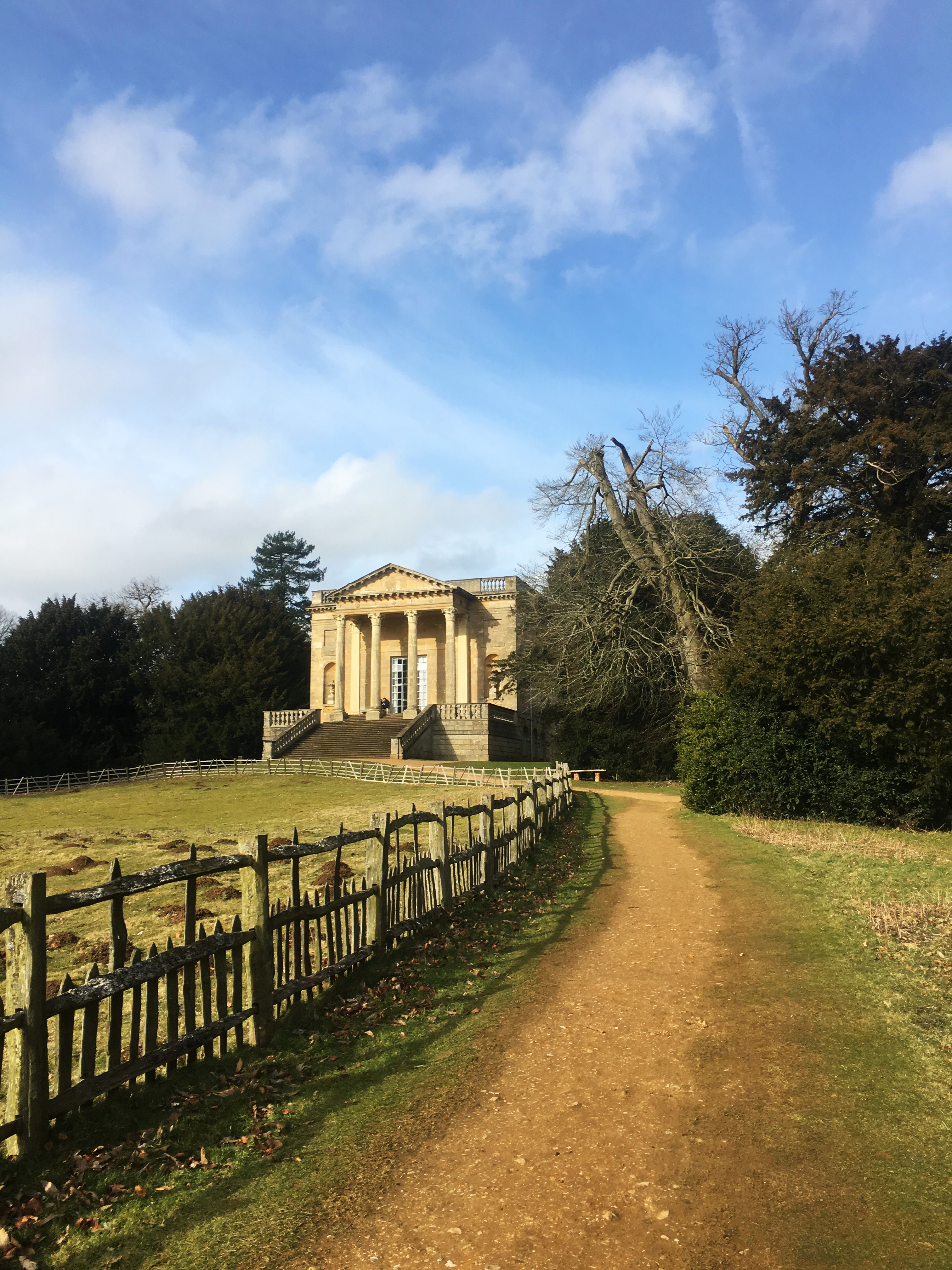 Stowe Gardens folly in the distance picturesque